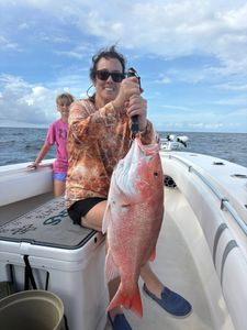 Red snapper caught during fishing trip in Port O'Connor TX on boat