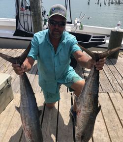 Two King Mackerel fish caught during fishing, hunting, and tours in Port O'Connor