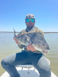A black drum fish caught in Seadrift