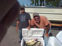 Two people fishing outdoors in Lorain
