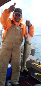 A lone angler fishing in Lorain