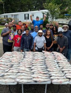 Had a big group for some awesome Striper fishing