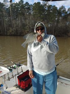 A single crappie fish caught while fishing in Thomson