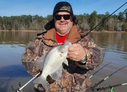 A single crappie fish caught while fishing in Thomson