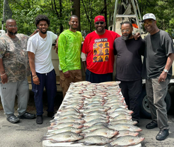 A group of 9 people fishing in Thomson