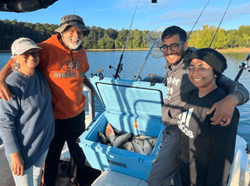 Four anglers fishing in Thomson
