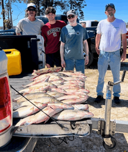 A group of 5 people fishing in Thomson