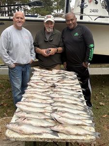 Blasted today with striped bass using jigging and trolling techniques!