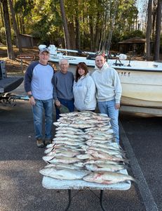 Two striped bass caught during fishing trip in Thomson