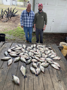 Two anglers fishing in a scenic location