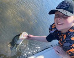 A person fishing during a holiday vacation