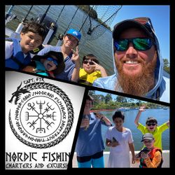 Group of people fishing on holiday