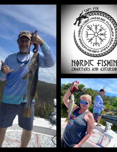 Two snook fish caught in a holiday location