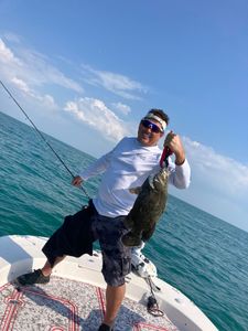 Image of a tripletail fish caught in FL