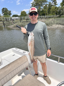 This 17-inch Redfish was reeled in with Deep Sea Trolling Light Tackle - a great catch!