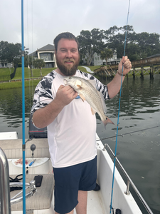 Reeled in a feisty redfish on a beautiful day in Wilmington!