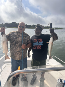 Angler reeled in a huge pair of redfish off the coast of Wilmington!