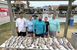2 black drum fish caught while fishing in TX