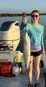 One person fishing in Port Isabel