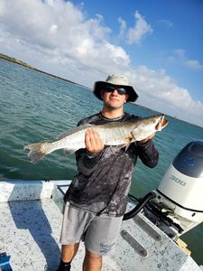 Angler catches a big fish in Port Isabel