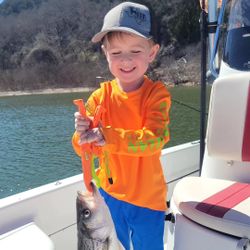 Striped bass caught fishing at Cedar Shores