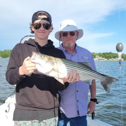Striped bass fishing at Cedar Shores