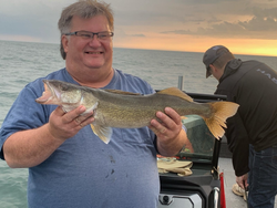 Proud catch of a chunky Lake Erie walleye!