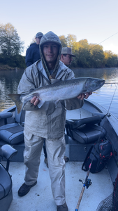 Nice salmon using jigging and trolling techniques in clearing weather!