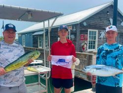 Three anglers fishing in the waters of Key West