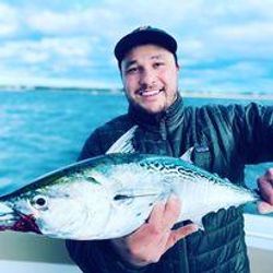 A lone angler fishing in MA