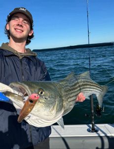 Fishing in MA with a big 21-inch fish