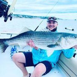 Fisherman with a 38-inch catch in Bourne