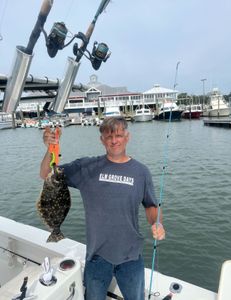 Photograph of a Southern Flounder, a 15-inch fish caught while fishing