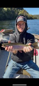 Angler fishing for a rainbow trout in AR