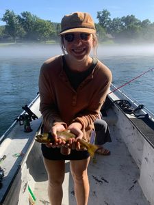 Scenic view of Cotter with fishing equipment