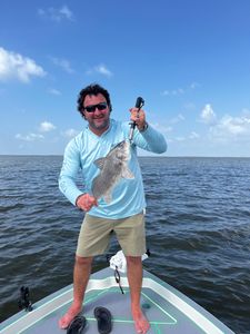 Caught a black drum fish during a fishing trip in LA