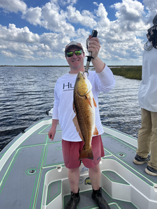 Nice redfish on the drift today! Mixed techniques paid off in partly cloudy conditions.