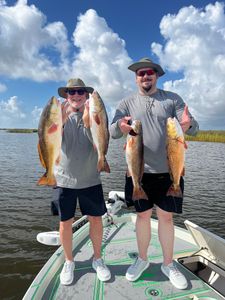 Four redfish caught in St. Bernard, Louisiana