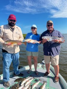 Redfish caught by 3 people in St Bernard