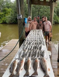 5 redfish caught in LA by fishermen