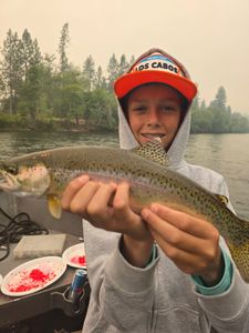 Colorful rainbow trout catch