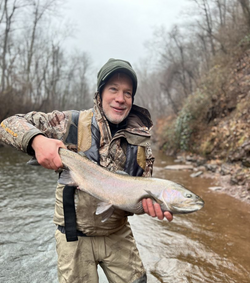 Photograph of a 21-inch pink salmon caught while fishing in NY