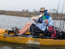 Speckled trout catch displayed on kayak fishing trip in Tallahassee FL