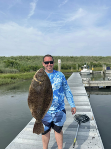A Southern Flounder, a 29-inch fish, caught while fishing in NJ