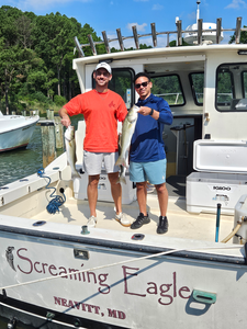 Great day trolling for striped bass and white bass in Neavitt! Light tackle made for an exciting adventure.