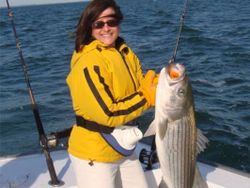 Striped bass caught on fishing trip in Neavitt