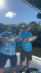 Two redfish and snook caught by two people in Ruskin, Florida