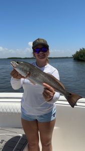 A trophy-sized redfish caught in Ruskin
