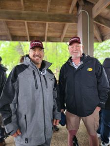 Two people fishing together in Minnesota