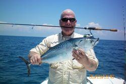 Caught a little tunny fish while fishing